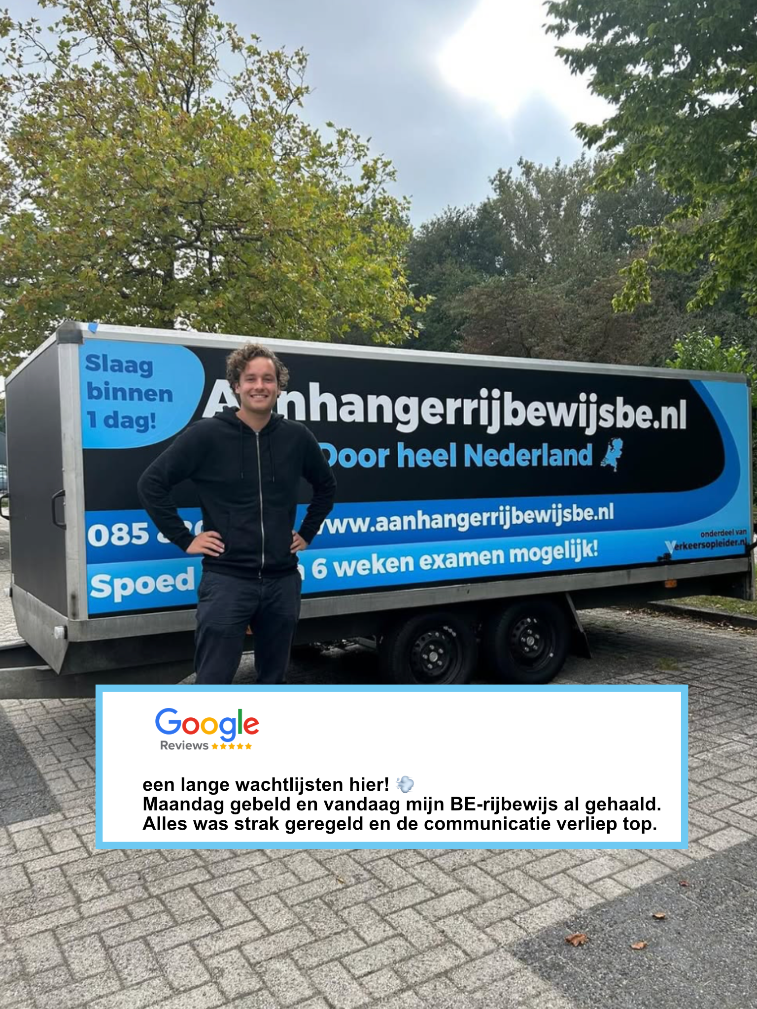 in 1 dag me BE rijbewijs gehaald